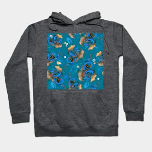 Blue Chinese Dragon Pattern Hoodie